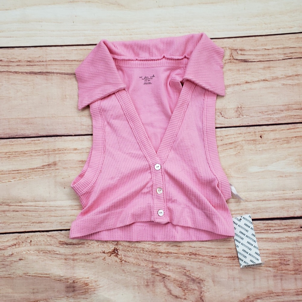 NEW Urban Outfitters Out‎ From Under Womens XS/S Pink Ribbed Sleeveless Top